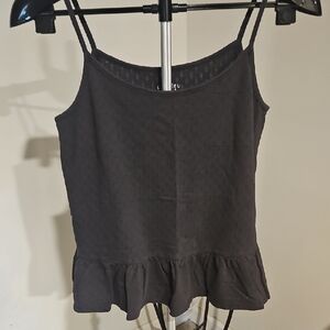 Gray Fitted Peplum Camisole Top
